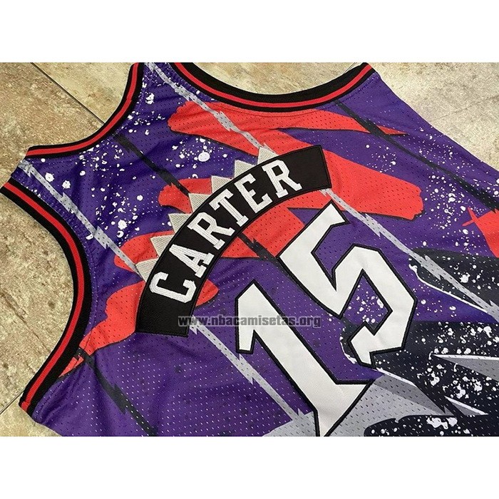 Camiseta Toronto Raptors Vince Carter NO 15 Mitchell & Ness 1998-99 Violeta
